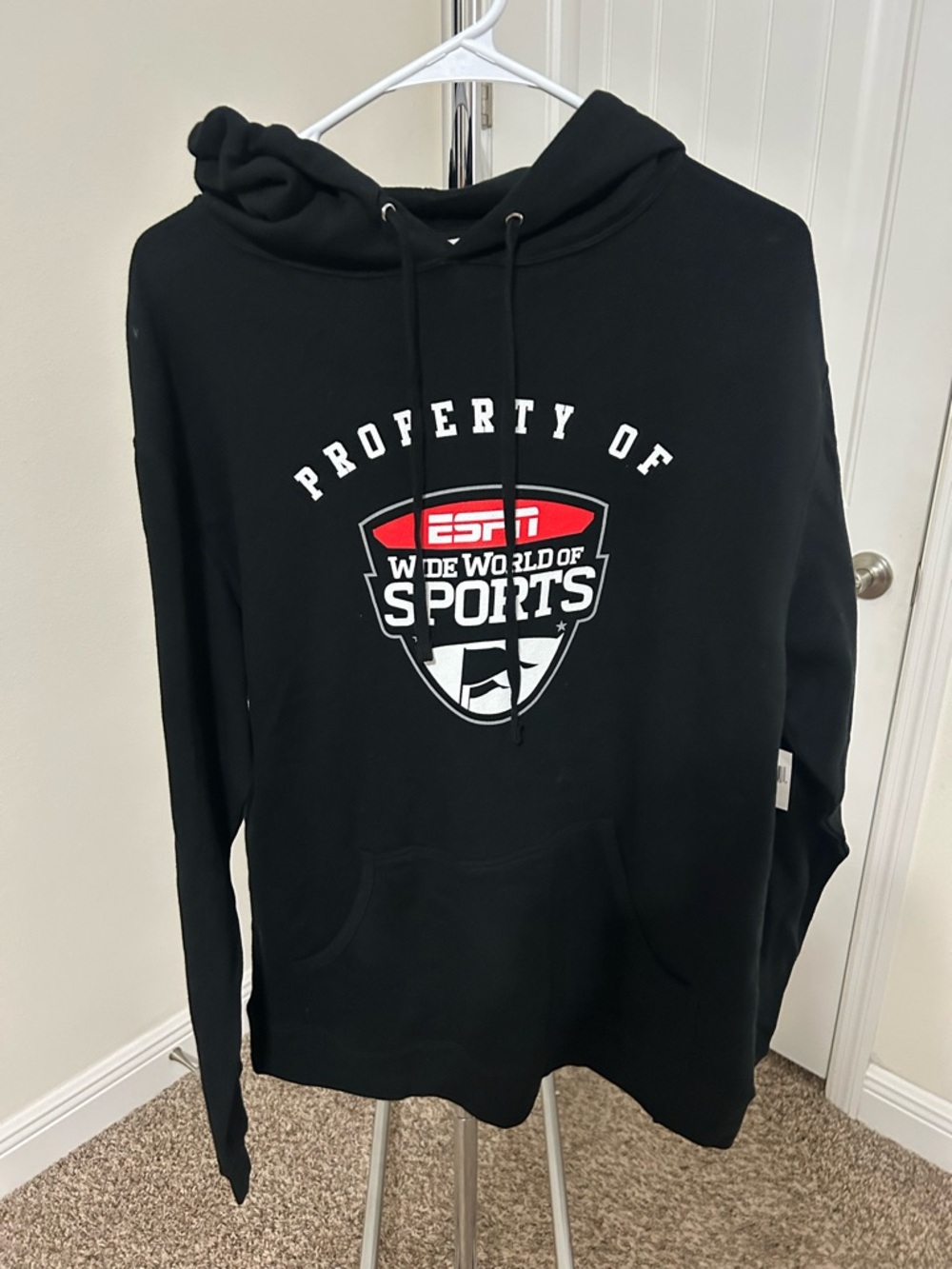 ESPN Black Men's Hoodie with Sports Shield Logo